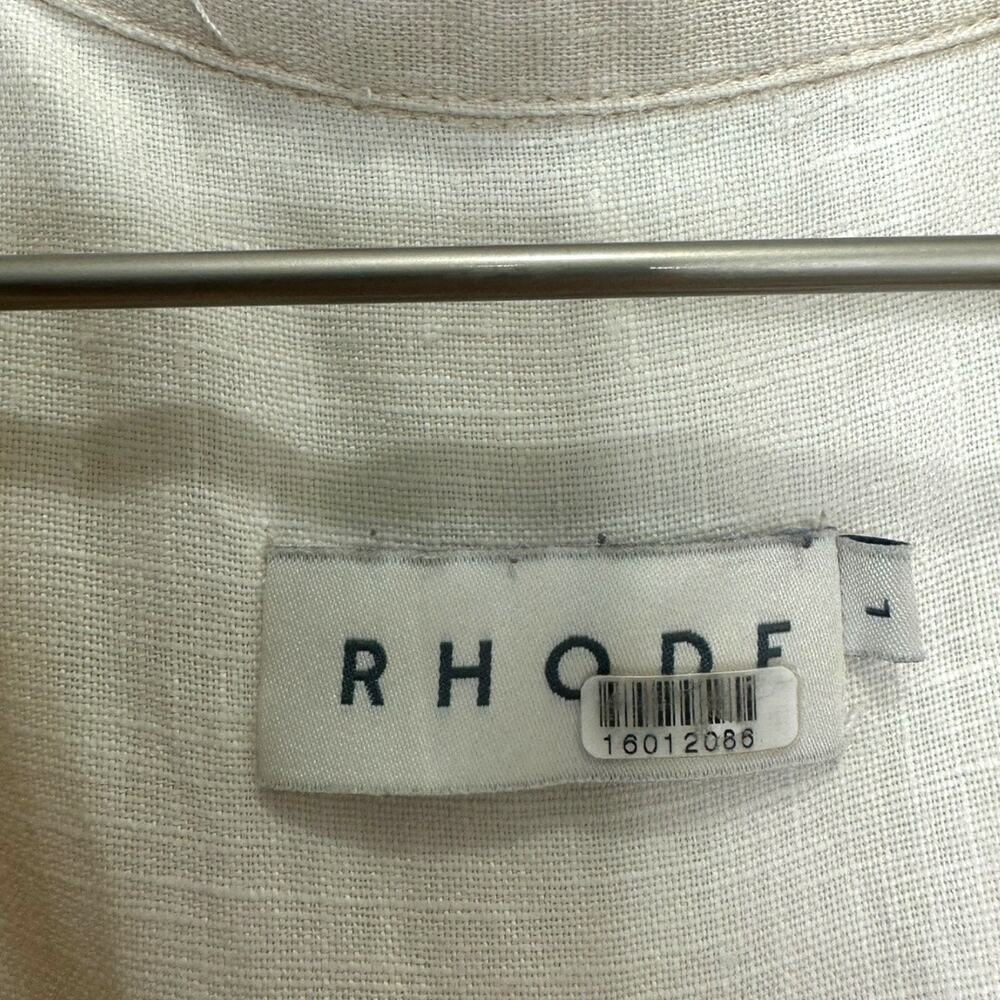 Rhode Ganima Top Munthe Linen Short Sleeve Novelty Shirt Size Large - Picture 4 of 7